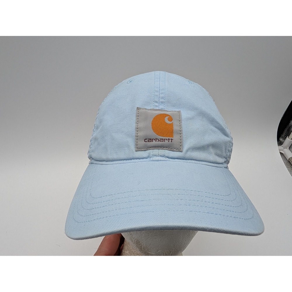 Carhartt Light Blue Mesh Trucker Hat Snapback AH0286-M Canvas Logo Cap